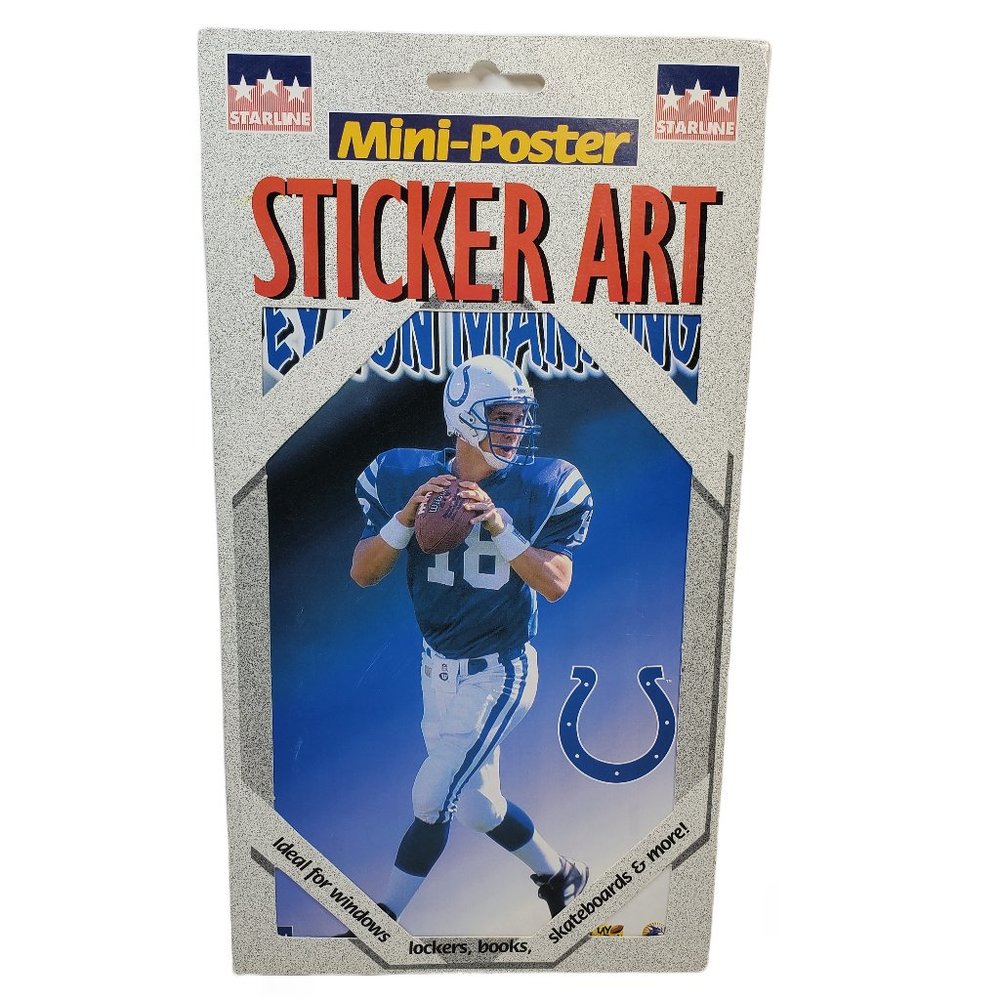 1998 Vintage Football Indianapolis Colts Peyton Manning Mini Poster Sticker